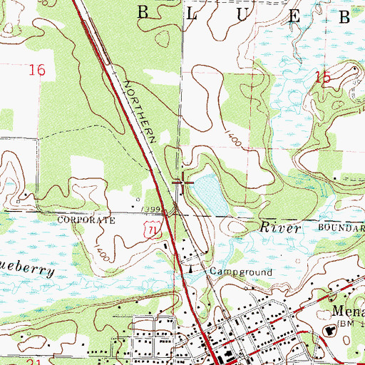 Topographic Map of Township of Blueberry, MN