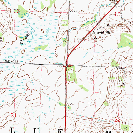 Topographic Map of Township of Blue Mounds, MN