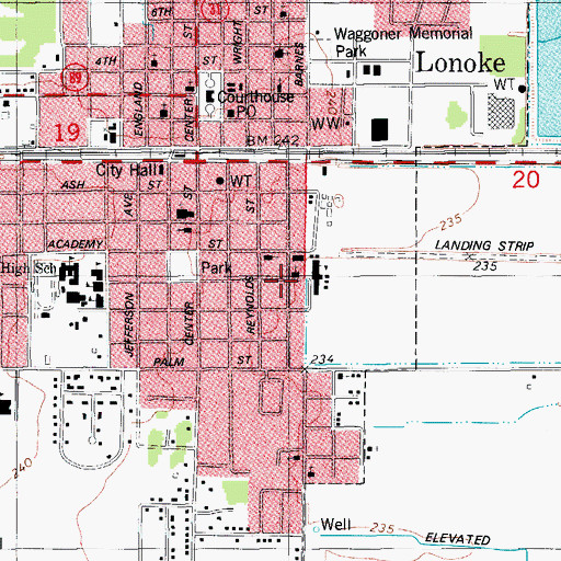 Topographic Map of Bethel African Methodist Episcopal Church, AR