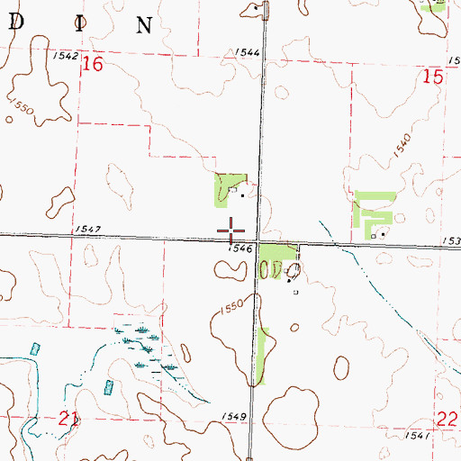Topographic Map of Township of Bondin, MN