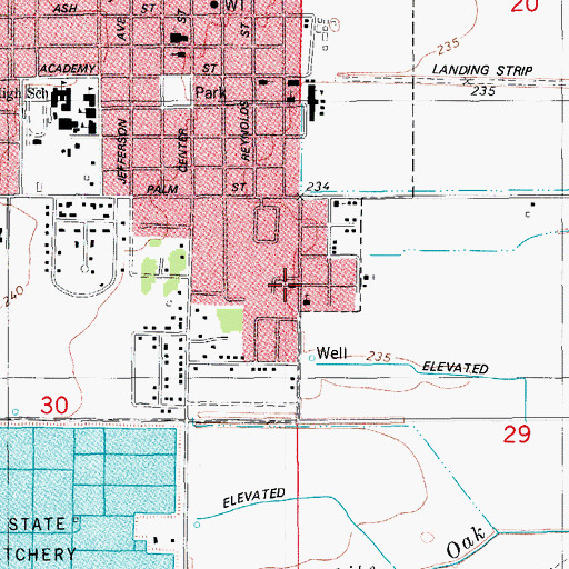 Topographic Map of Church of Christ, AR