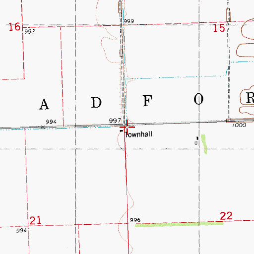 Topographic Map of Township of Bradford, MN