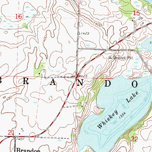 Topographic Map of Township of Brandon, MN