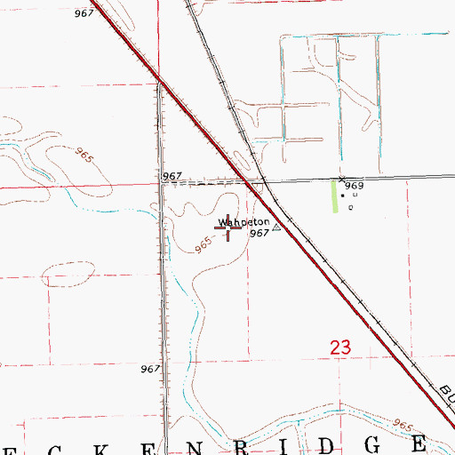Topographic Map of Township of Breckenridge, MN