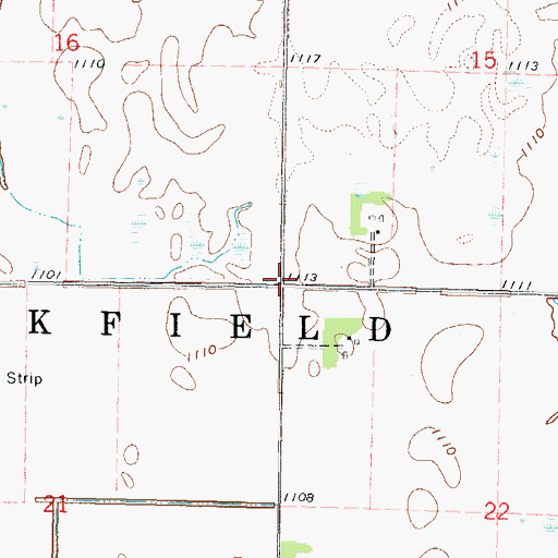 Topographic Map of Township of Brookfield, MN