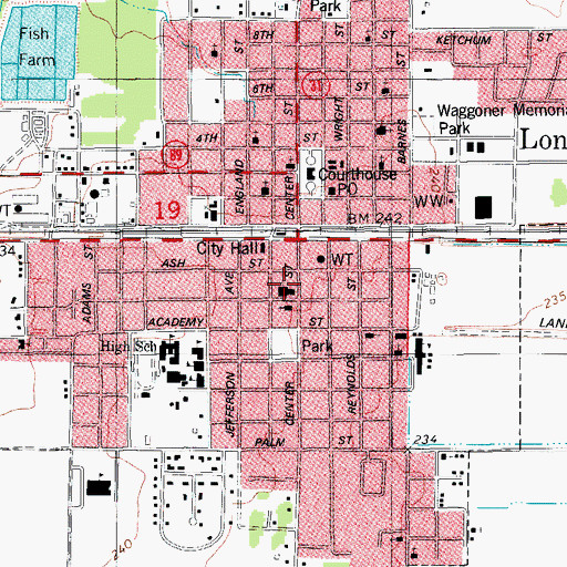 Topographic Map of First United Methodist Church, AR