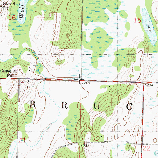 Topographic Map of Township of Bruce, MN