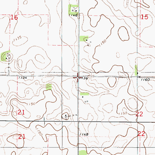 Topographic Map of Township of Brush Creek, MN