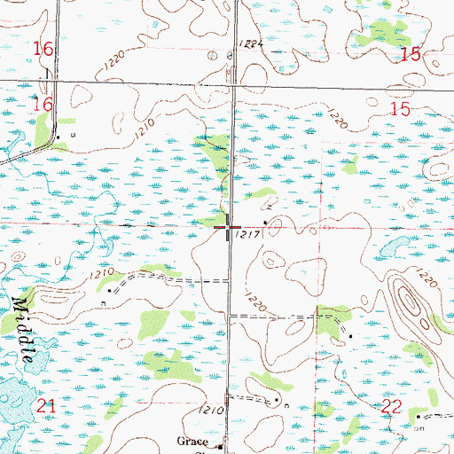 Topographic Map of Township of Burbank, MN