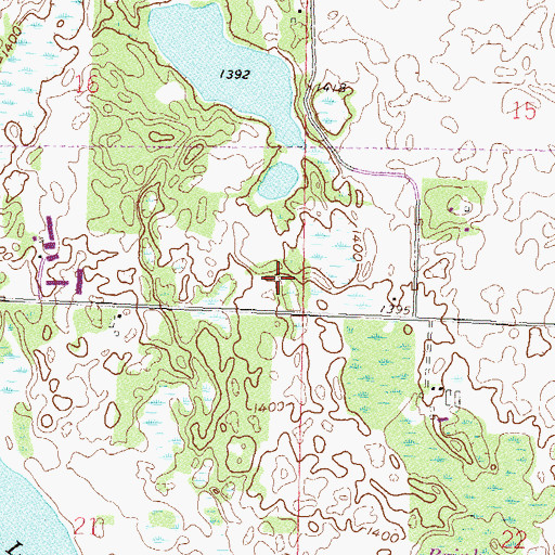 Topographic Map of Township of Burlington, MN