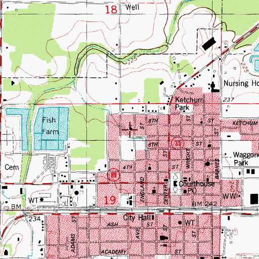 Topographic Map of Kingdom Hall of Jehovahs Witnesses, AR