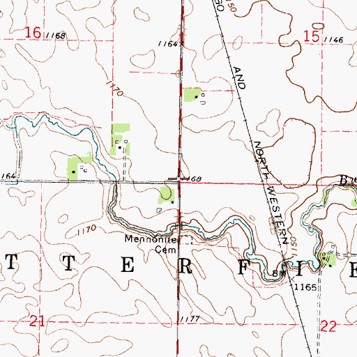 Topographic Map of Township of Butterfield, MN