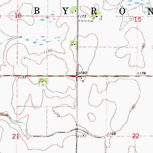 Topographic Map of Township of Byron, MN