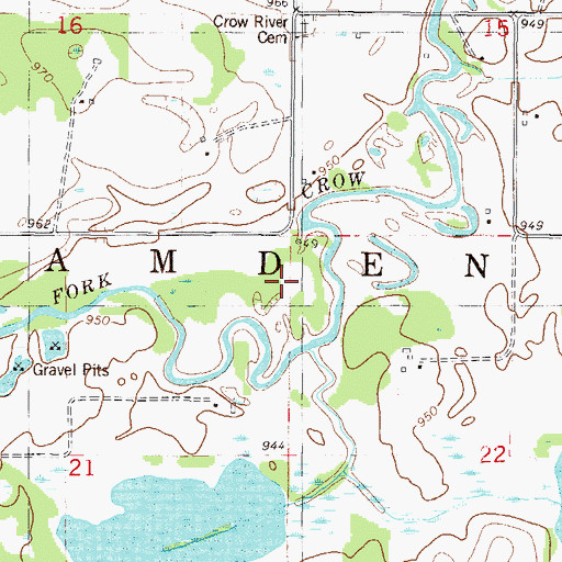 Topographic Map of Township of Camden, MN