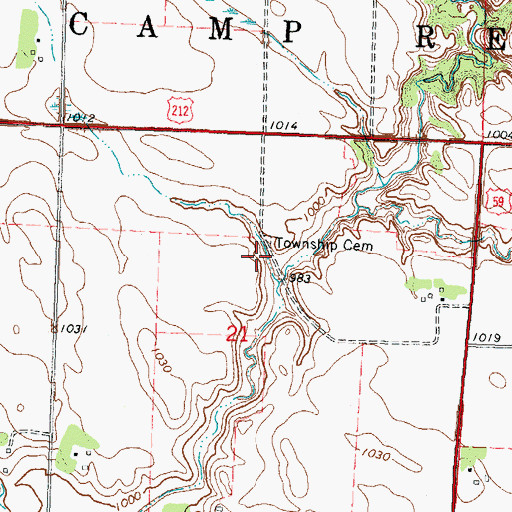 Topographic Map of Township of Camp Release, MN