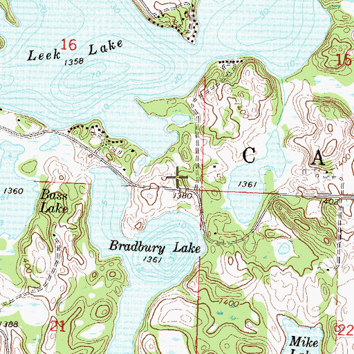 Topographic Map of Township of Candor, MN