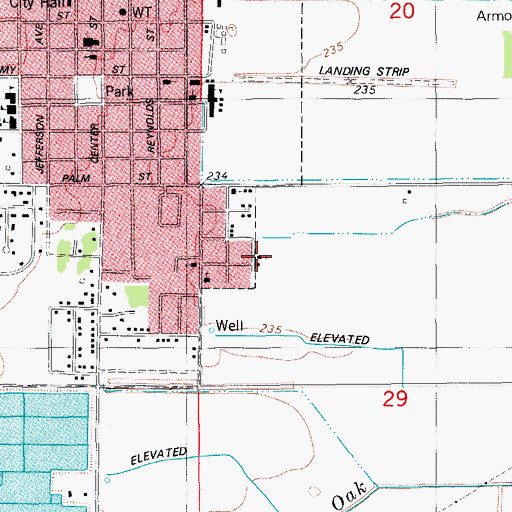 Topographic Map of Saint James United Methodist Church, AR