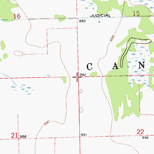 Topographic Map of Township of Cannon, MN