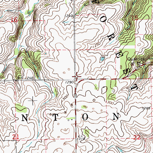 Topographic Map of Township of Canton, MN