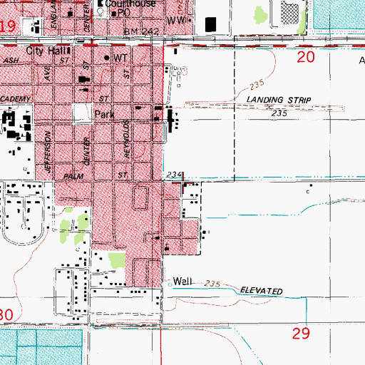 Topographic Map of Saint Johns Baptist Church, AR