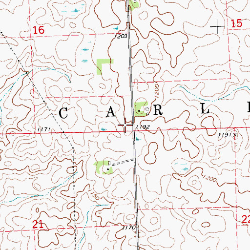 Topographic Map of Township of Carlisle, MN