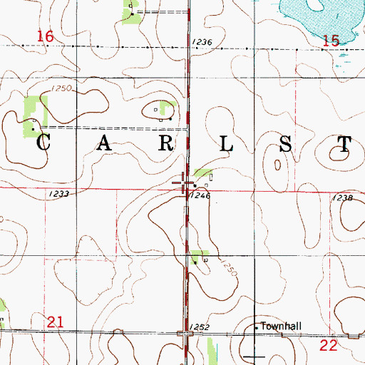 Topographic Map of Township of Carlston, MN