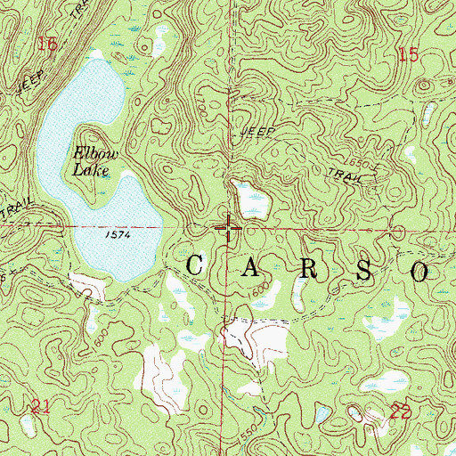 Topographic Map of Township of Carsonville, MN