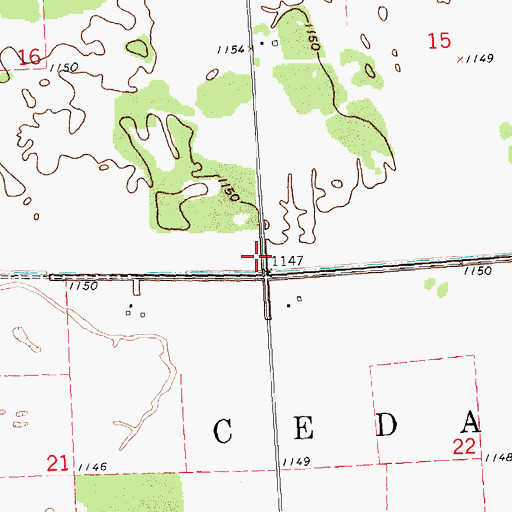 Topographic Map of Township of Cedar, MN