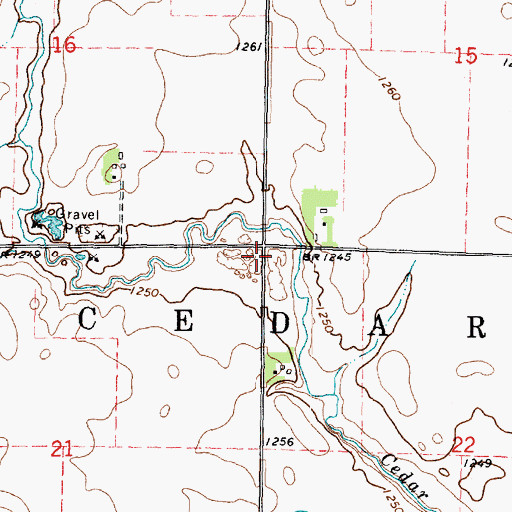 Topographic Map of Township of Cedar, MN