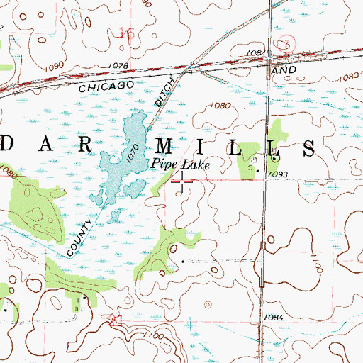 Topographic Map of Township of Cedar Mills, MN