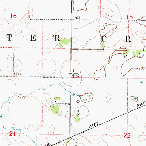 Topographic Map of Township of Center Creek, MN
