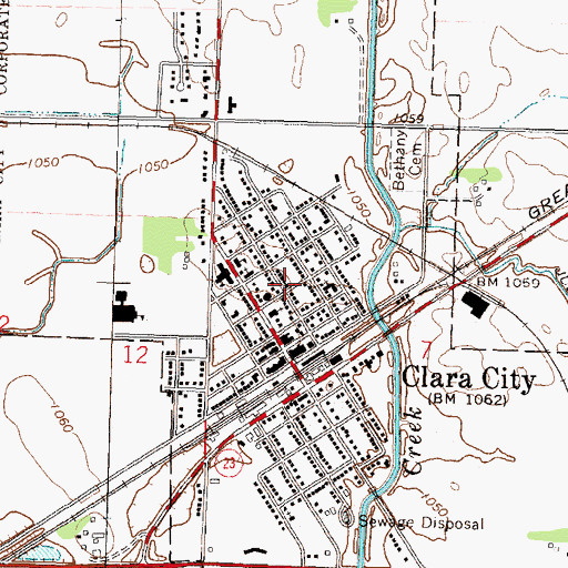 Topographic Map of City of Clara City, MN