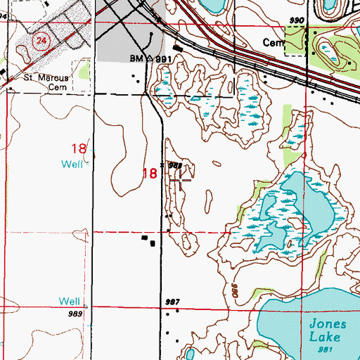 Topographic Map of Township of Clear Lake, MN