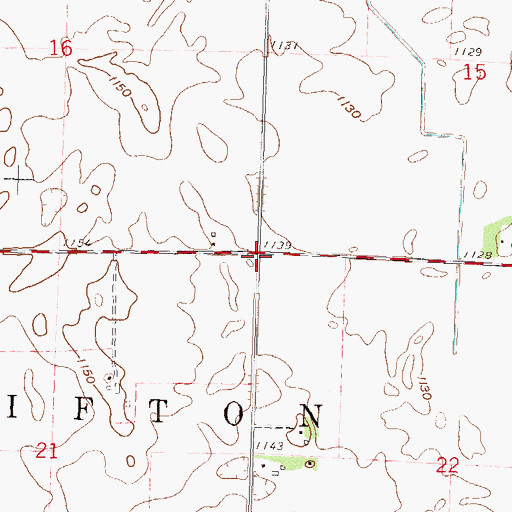 Topographic Map of Township of Clifton, MN