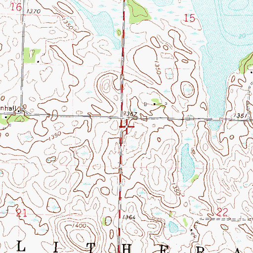 Topographic Map of Township of Clitherall, MN