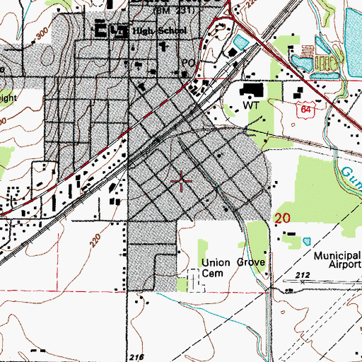 Topographic Map of Pleasant Grove Baptist Church, AR