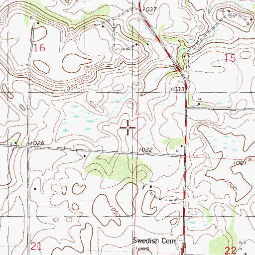 Topographic Map of Township of Cokato, MN