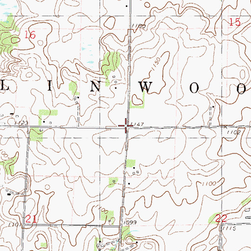 Topographic Map of Township of Collinwood, MN