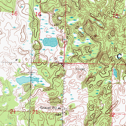 Topographic Map of Township of Columbia, MN