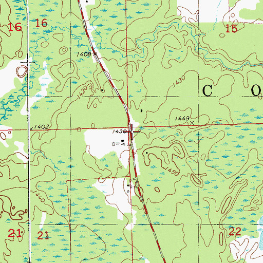 Topographic Map of Township of Colvin, MN