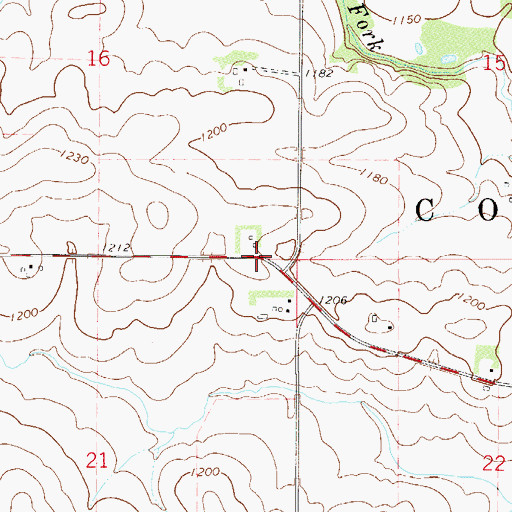 Topographic Map of Township of Concord, MN