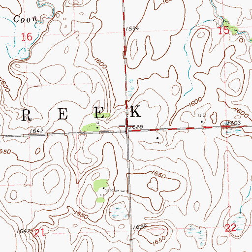 Topographic Map of Township of Coon Creek, MN