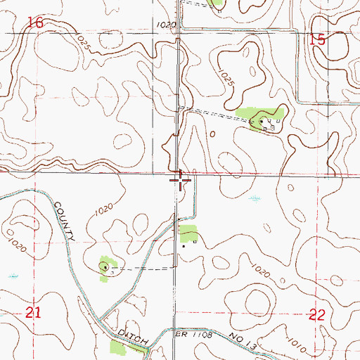 Topographic Map of Township of Cornish, MN