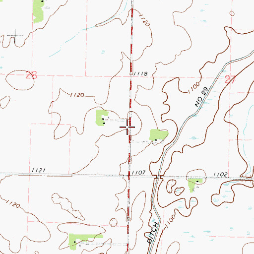Topographic Map of Township of Cosmos, MN