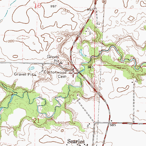Topographic Map of Township of Cottonwood, MN