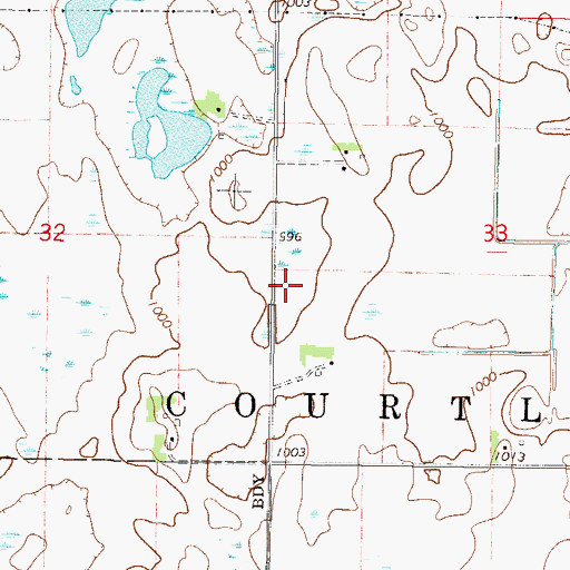 Topographic Map of Township of Courtland, MN
