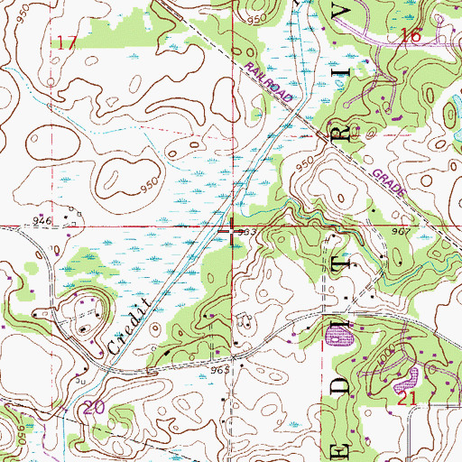 Topographic Map of Township of Credit River, MN