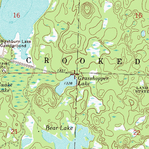 Topographic Map of Township of Crooked Lake, MN