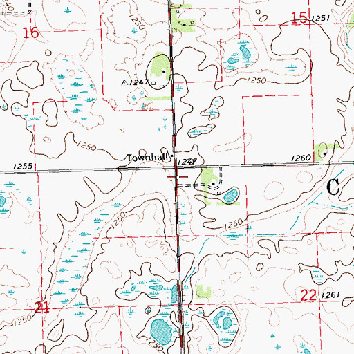 Topographic Map of Township of Cuba, MN