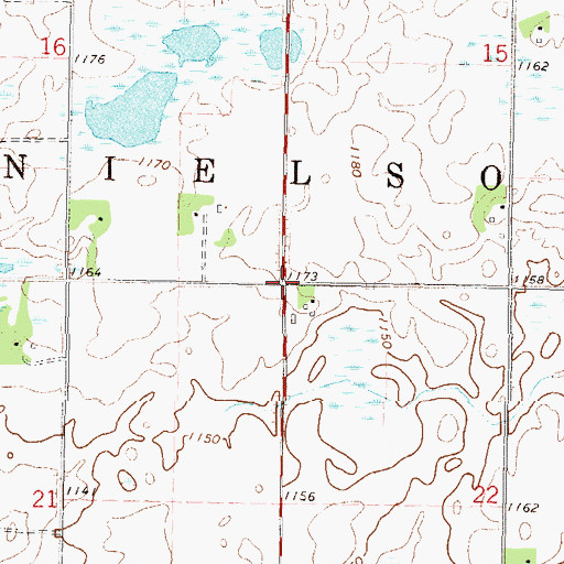 Topographic Map of Township of Danielson, MN